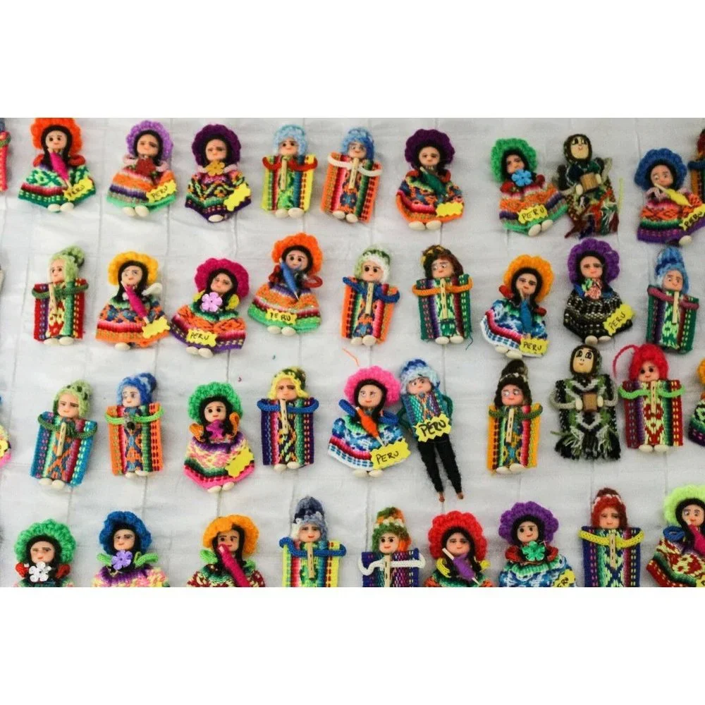 Lot of 2 Peruvian Peru Fridge Magnets Medallion Llamas Native Man Woman - Picture 10 of 11